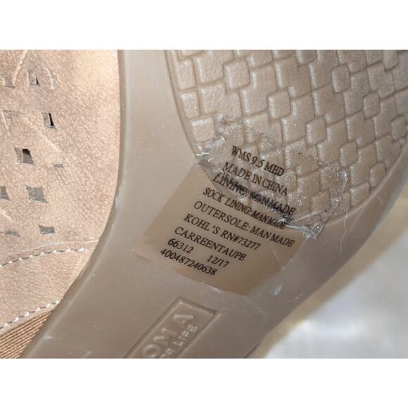 Sonoma Vitalize by Ortholite Open Toe Mules Block Heels Carreen Taupe Size 9.5 M - Picture 10 of 10